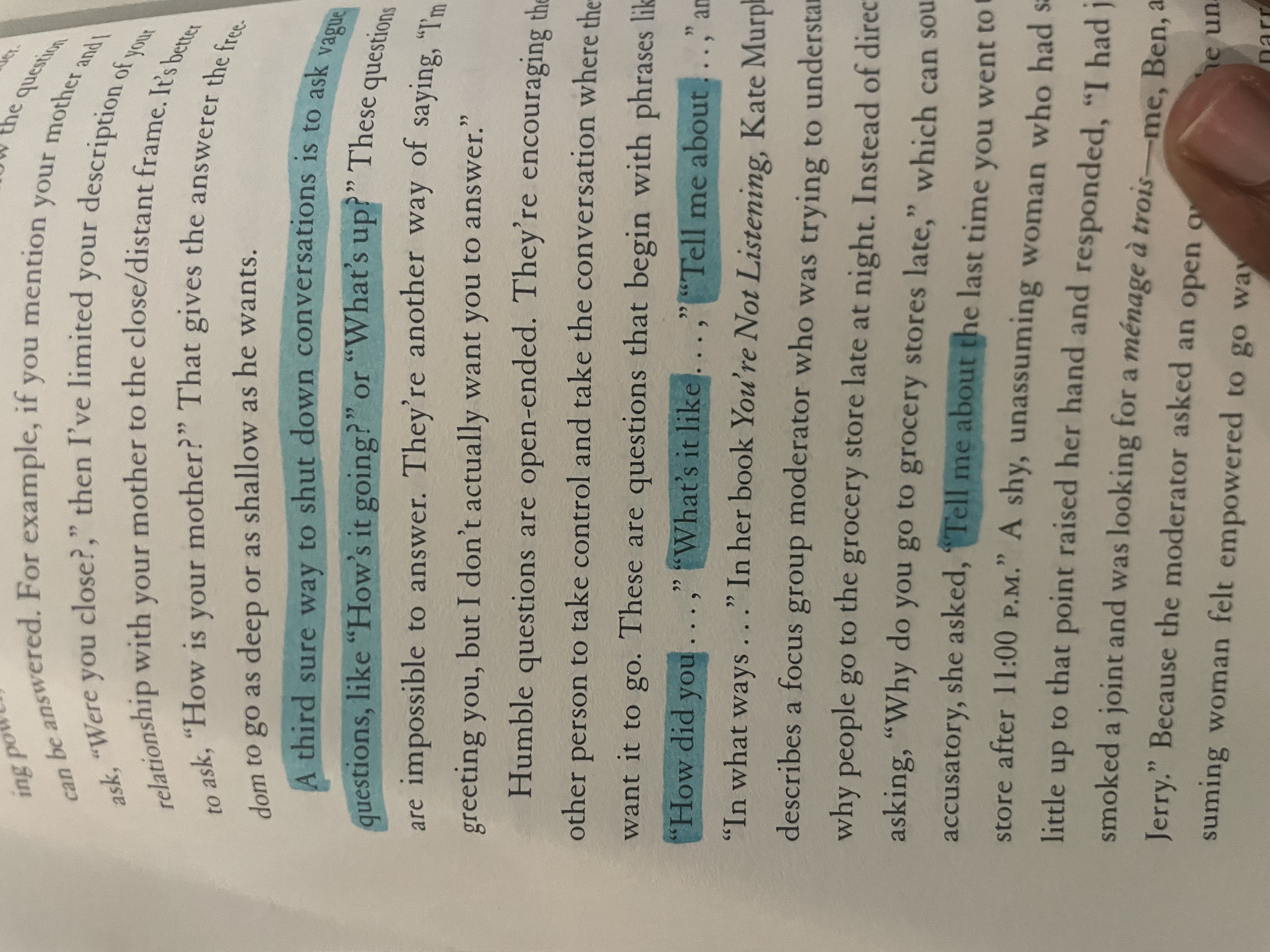 Highlighted pages in a book