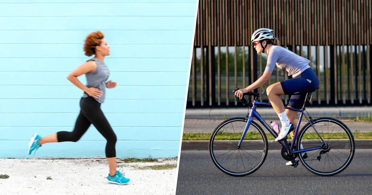 Running or cycling outdoors
